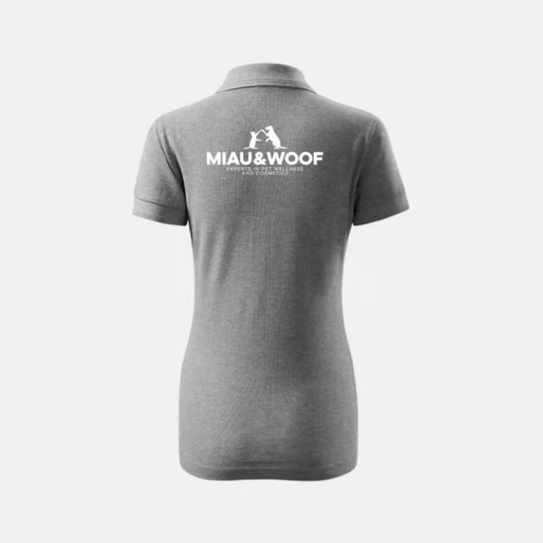 DAMEN POLO T-SHIRT GRAU MELANGE