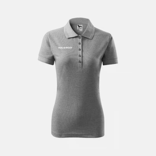 DAMEN POLO T-SHIRT GRAU MELANGE